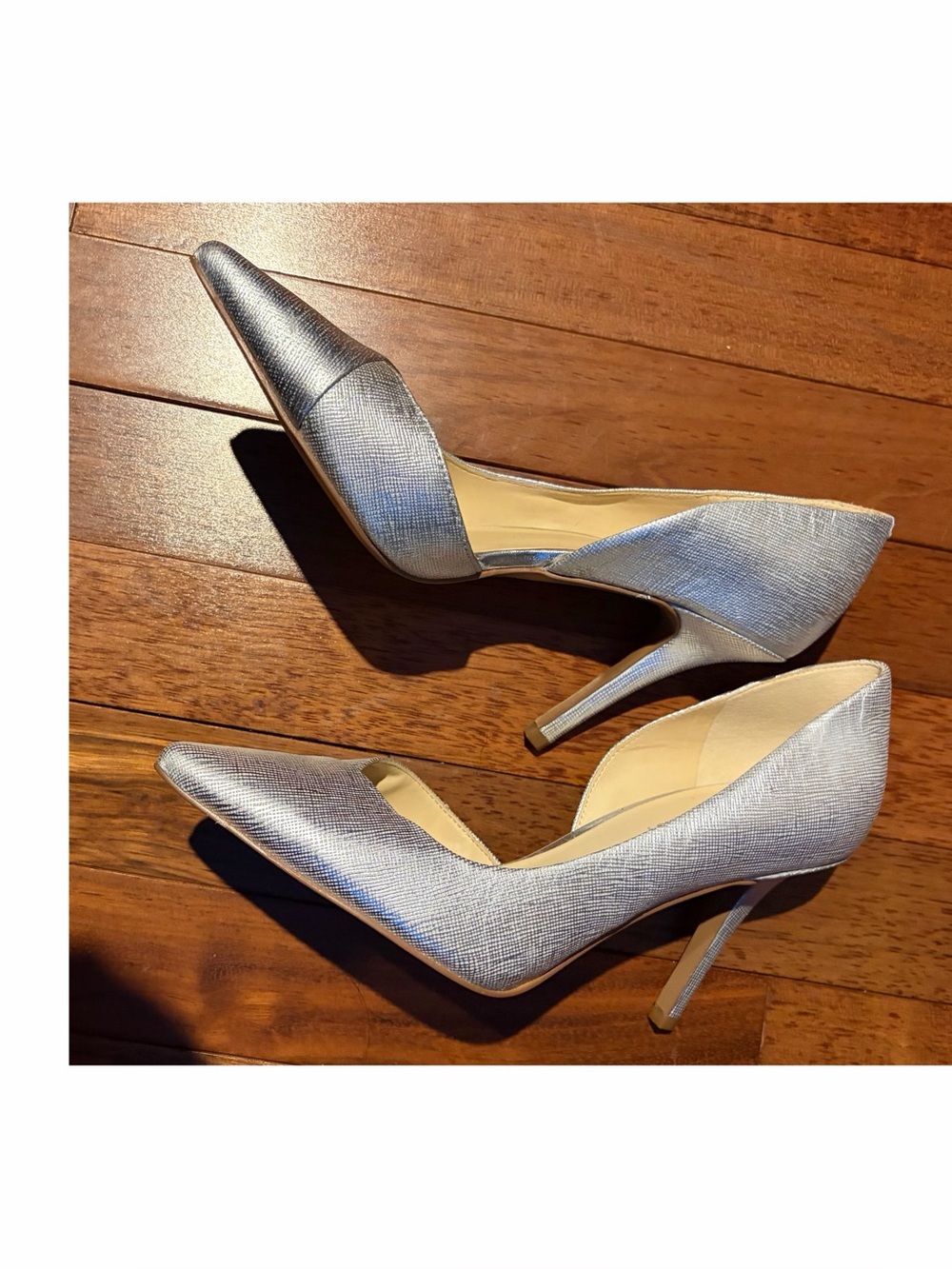 Silver Pointed Toe Nine West  Stiletto Heels - Women's